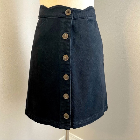 Blu Pepper Black Denim Mini Skirt Small - Picture 1 of 10
